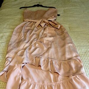 Strapless satin dress
